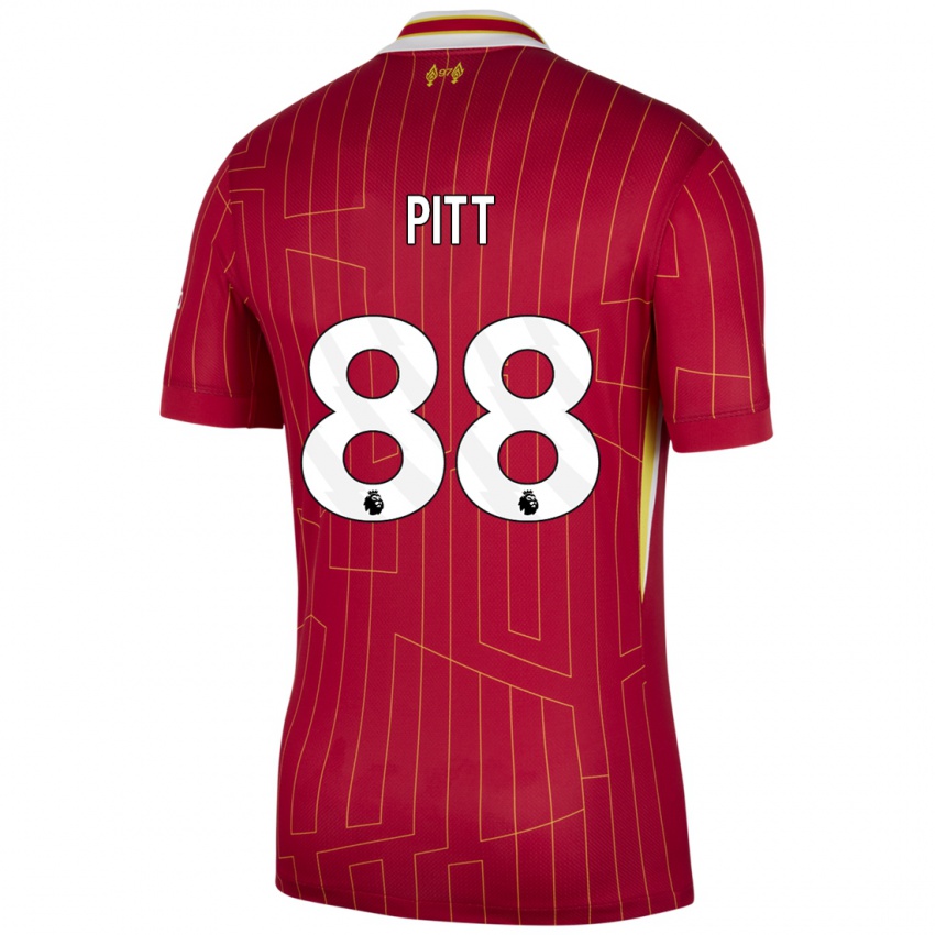 Niño Camiseta Lucas Pitt #88 Rojo Amarillo Blanco 1ª Equipación 2024/25 La Camisa Perú