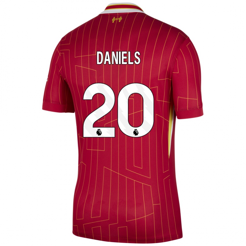 Niño Camiseta Yana Daniels #20 Rojo Amarillo Blanco 1ª Equipación 2024/25 La Camisa Perú