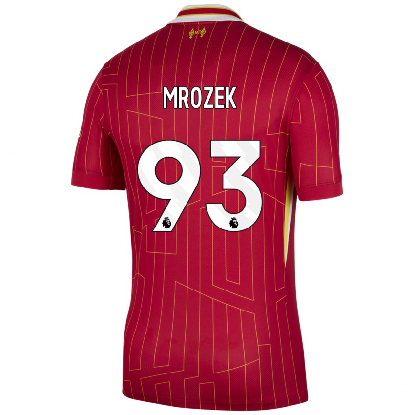 Niño Camiseta Fabian Mrozek #93 Rojo Amarillo Blanco 1ª Equipación 2024/25 La Camisa Perú