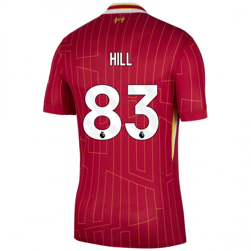 Niño Camiseta Thomas Hill #83 Rojo Amarillo Blanco 1ª Equipación 2024/25 La Camisa Perú