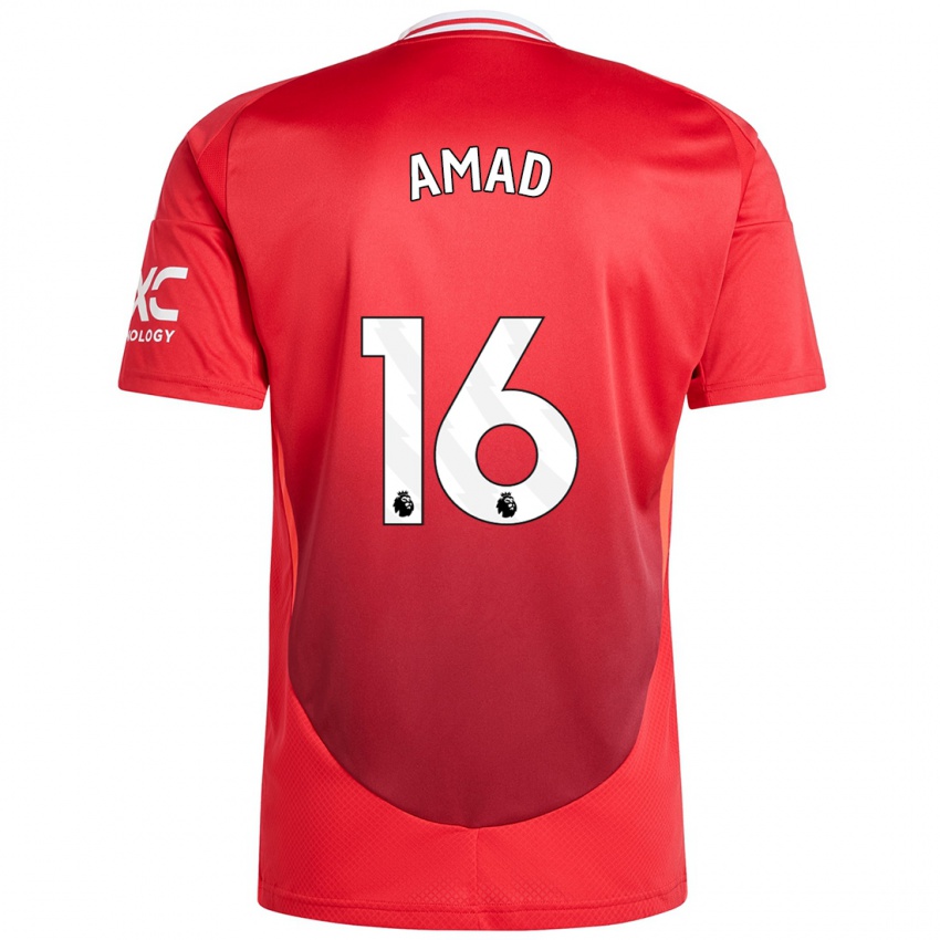 Niño Camiseta Amad Diallo #16 Rojo Brillante 1ª Equipación 2024/25 La Camisa Perú