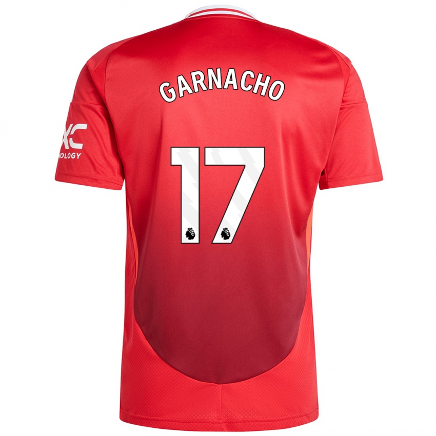 Niño Camiseta Alejandro Garnacho #17 Rojo Brillante 1ª Equipación 2024/25 La Camisa Perú