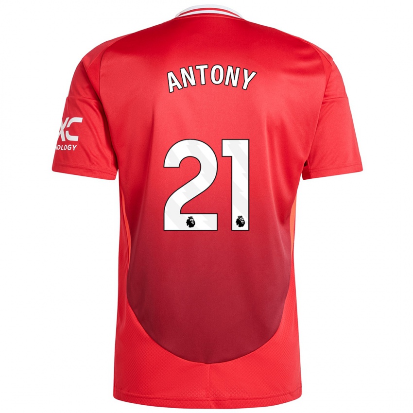 Niño Camiseta Antony #21 Rojo Brillante 1ª Equipación 2024/25 La Camisa Perú