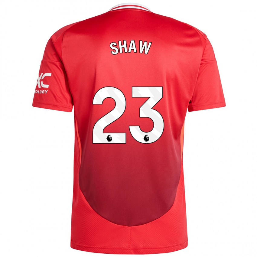 Niño Camiseta Luke Shaw #23 Rojo Brillante 1ª Equipación 2024/25 La Camisa Perú