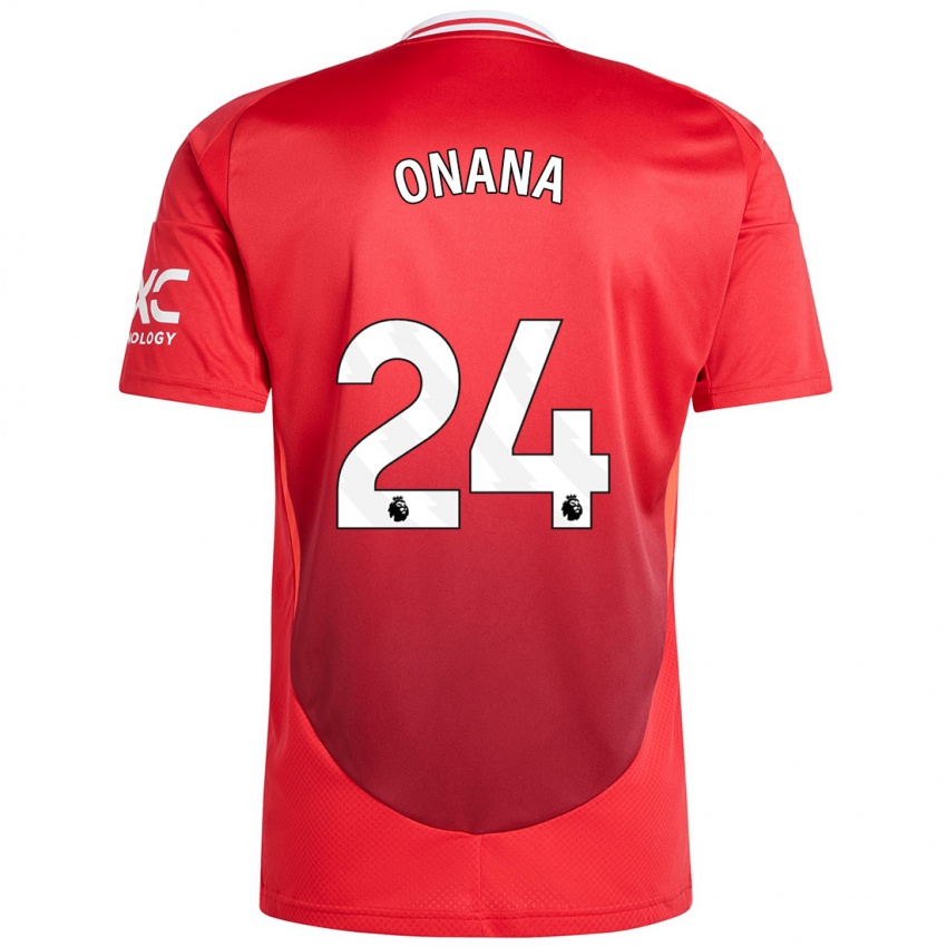 Niño Camiseta Andre Onana #24 Rojo Brillante 1ª Equipación 2024/25 La Camisa Perú