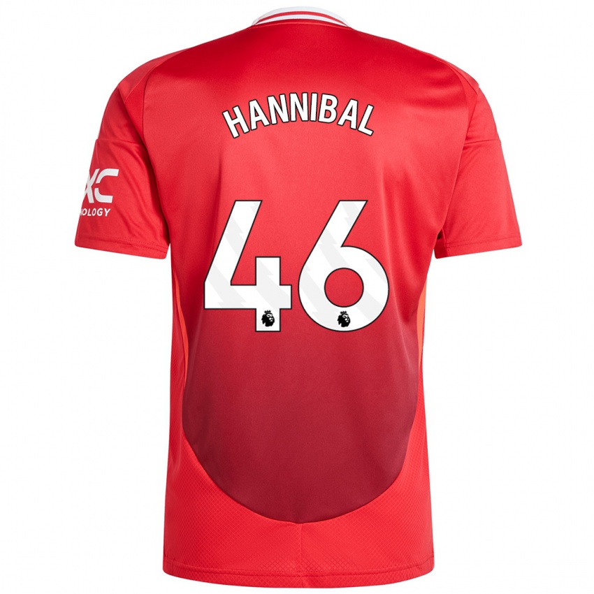 Niño Camiseta Hannibal Mejbri #46 Rojo Brillante 1ª Equipación 2024/25 La Camisa Perú