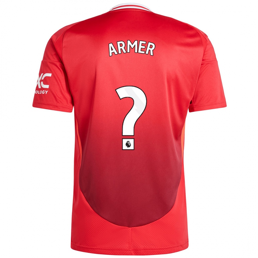 Niño Camiseta Daniel Armer #0 Rojo Brillante 1ª Equipación 2024/25 La Camisa Perú