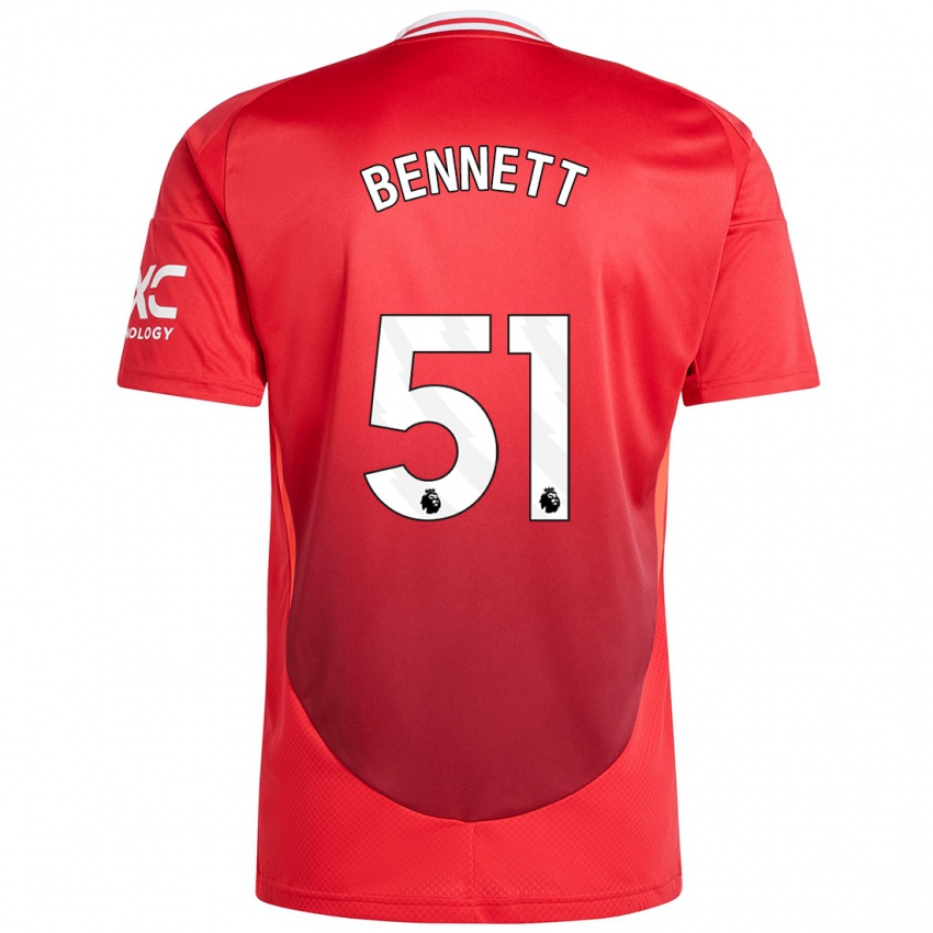 Niño Camiseta Rhys Bennett #51 Rojo Brillante 1ª Equipación 2024/25 La Camisa Perú