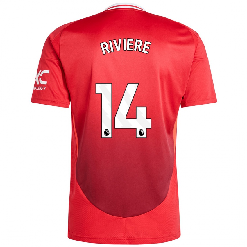 Niño Camiseta Jayde Riviere #14 Rojo Brillante 1ª Equipación 2024/25 La Camisa Perú