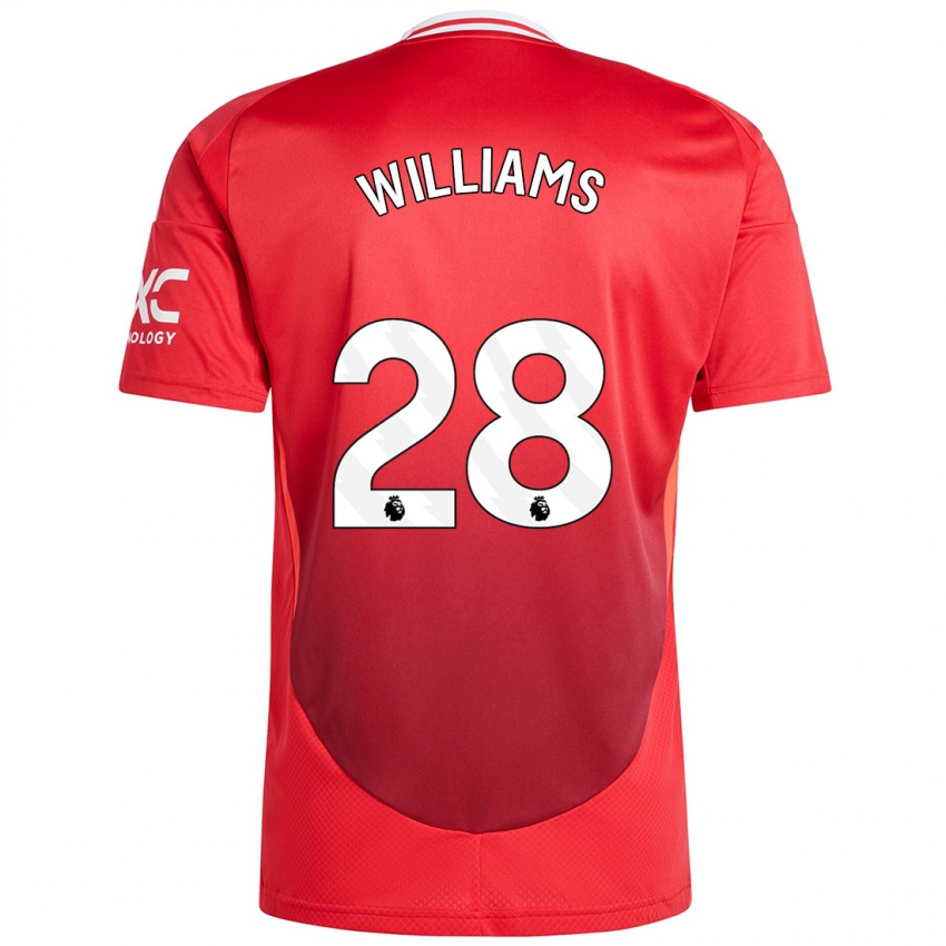 Niño Camiseta Rachel Williams #28 Rojo Brillante 1ª Equipación 2024/25 La Camisa Perú