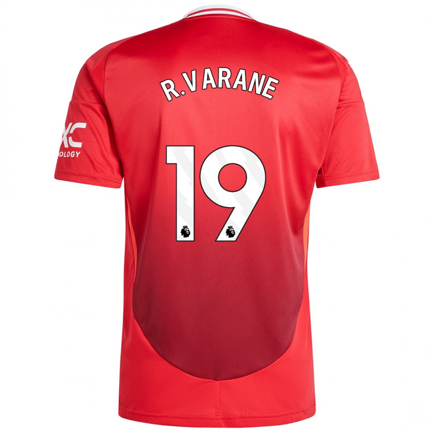 Niño Camiseta Raphael Varane #19 Rojo Brillante 1ª Equipación 2024/25 La Camisa Perú