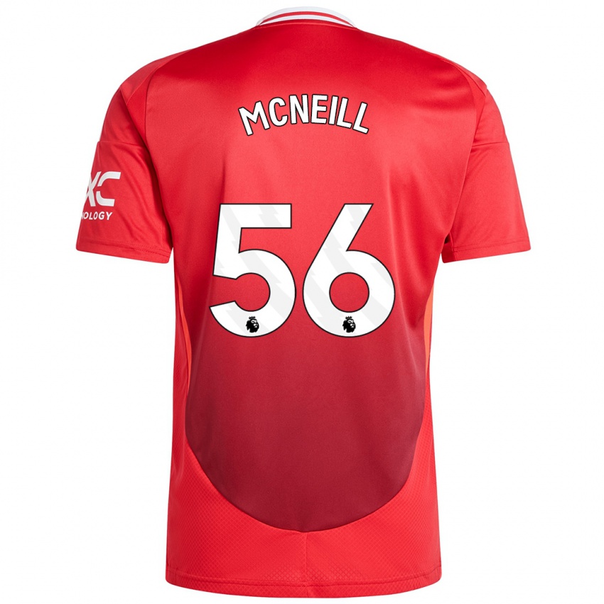 Niño Camiseta Charlie Mcneill #56 Rojo Brillante 1ª Equipación 2024/25 La Camisa Perú