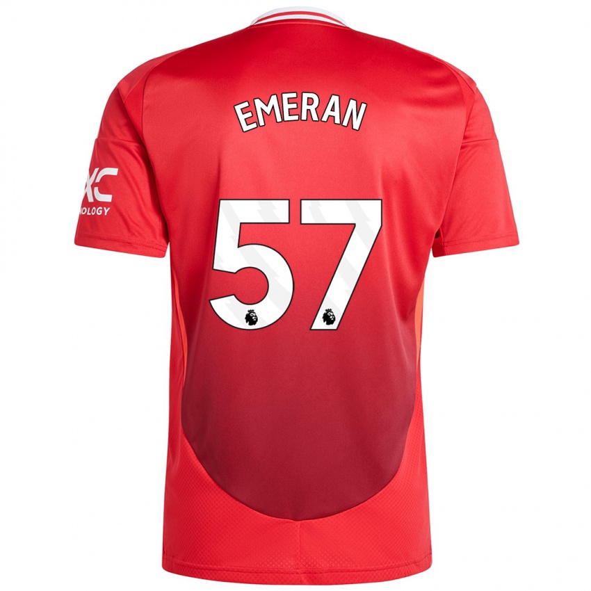 Niño Camiseta Noam Emeran #57 Rojo Brillante 1ª Equipación 2024/25 La Camisa Perú