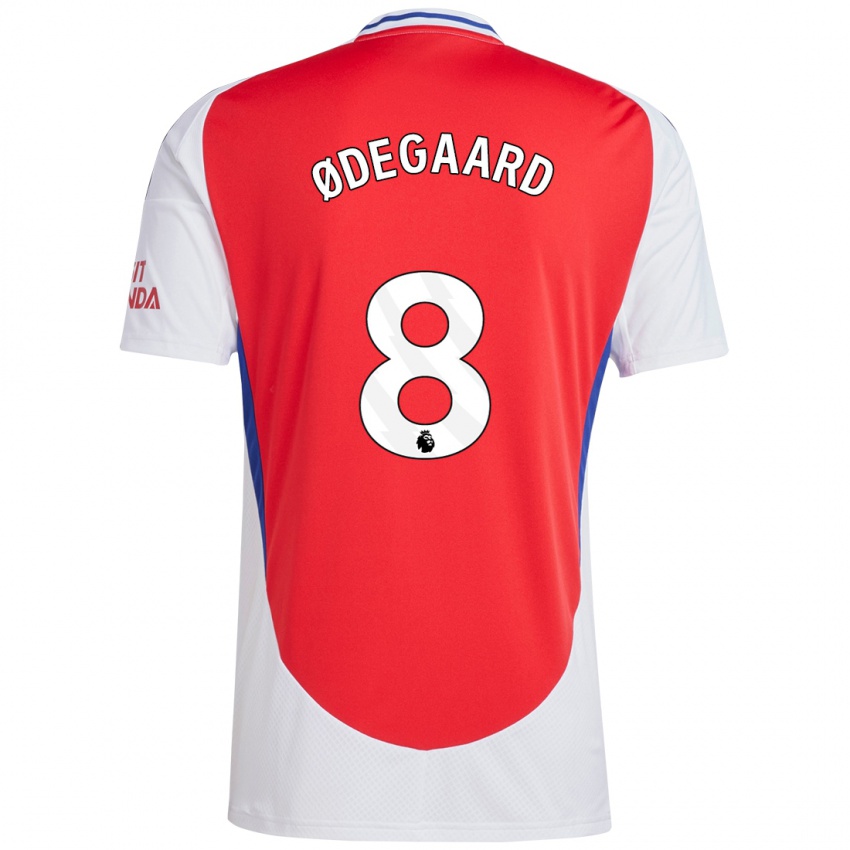 Niño Camiseta Martin Odegaard #8 Rojo Blanco 1ª Equipación 2024/25 La Camisa Perú