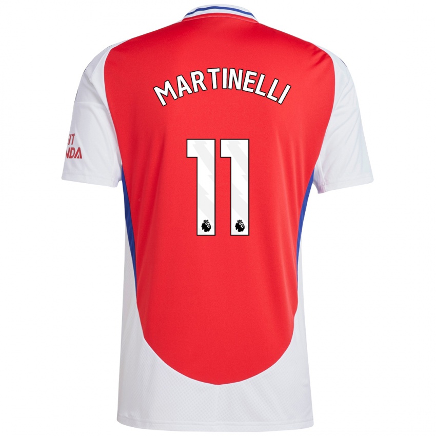 Niño Camiseta Gabriel Martinelli #11 Rojo Blanco 1ª Equipación 2024/25 La Camisa Perú