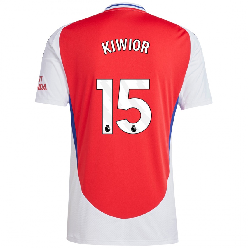 Niño Camiseta Jakub Kiwior #15 Rojo Blanco 1ª Equipación 2024/25 La Camisa Perú