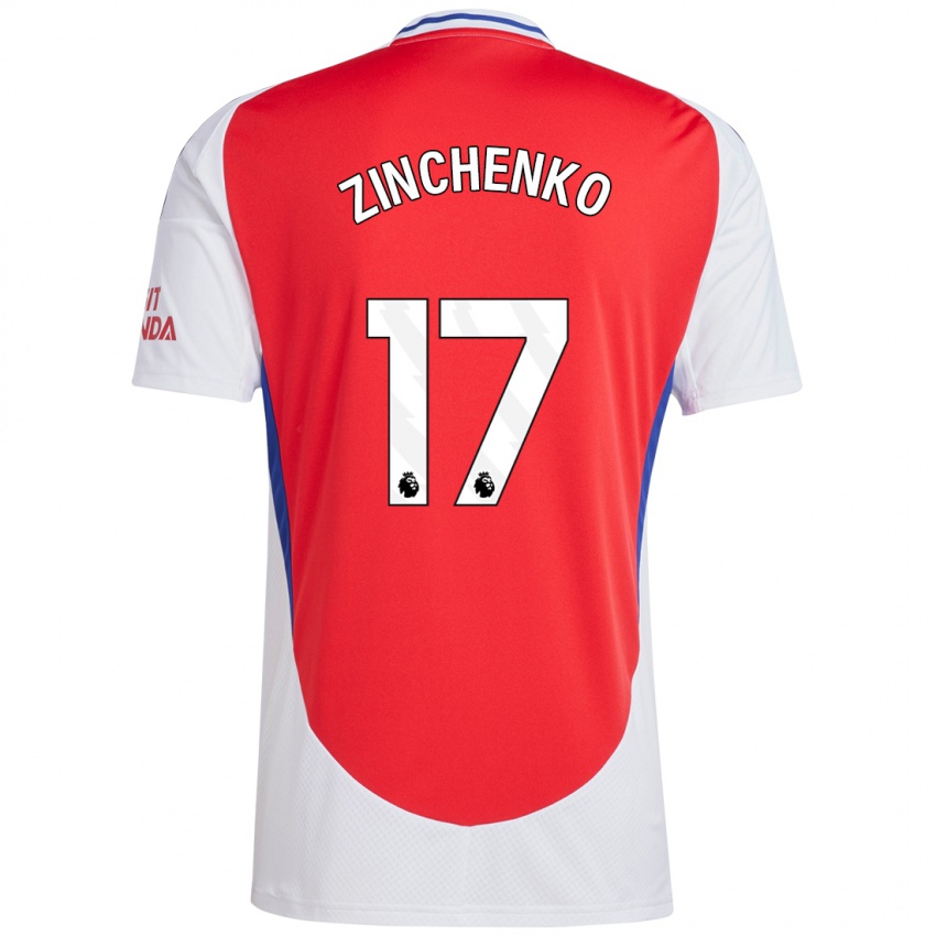 Niño Camiseta Oleksandr Zinchenko #17 Rojo Blanco 1ª Equipación 2024/25 La Camisa Perú