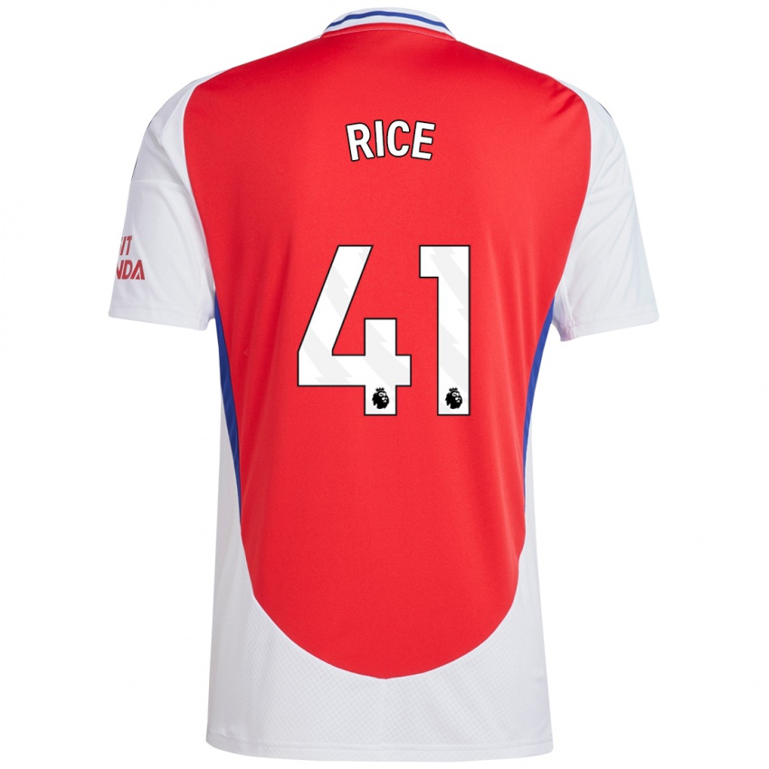 Niño Camiseta Declan Rice #41 Rojo Blanco 1ª Equipación 2024/25 La Camisa Perú