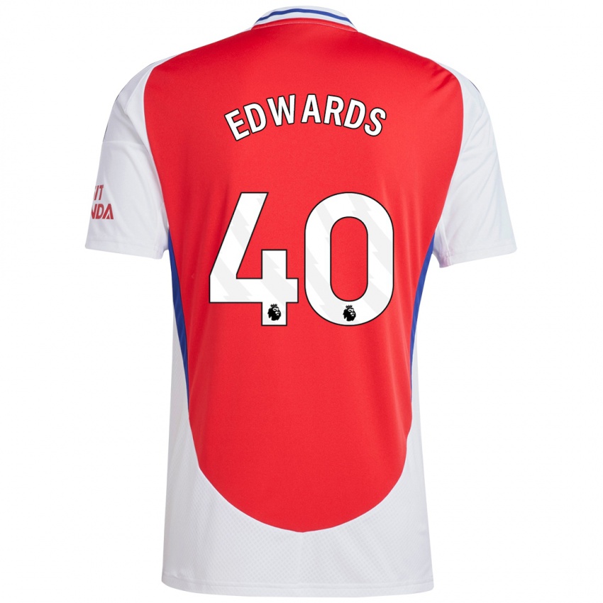 Niño Camiseta Khayon Edwards #40 Rojo Blanco 1ª Equipación 2024/25 La Camisa Perú