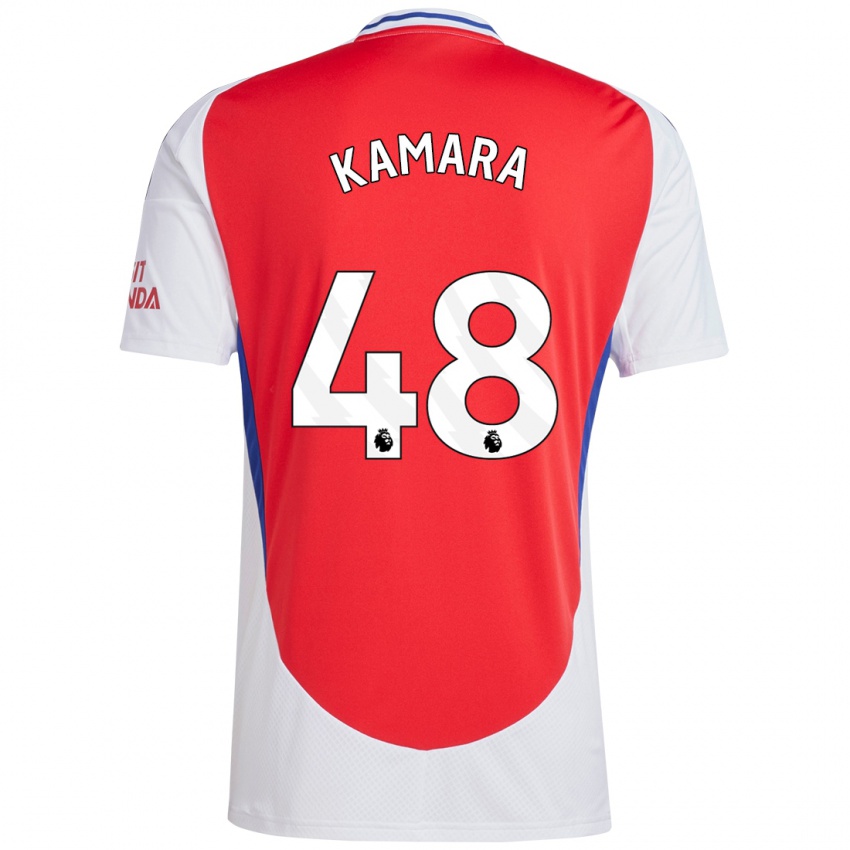 Niño Camiseta Osman Kamara #48 Rojo Blanco 1ª Equipación 2024/25 La Camisa Perú