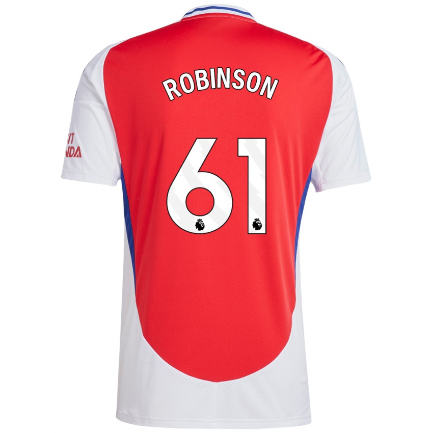 Niño Camiseta Josh Robinson #61 Rojo Blanco 1ª Equipación 2024/25 La Camisa Perú