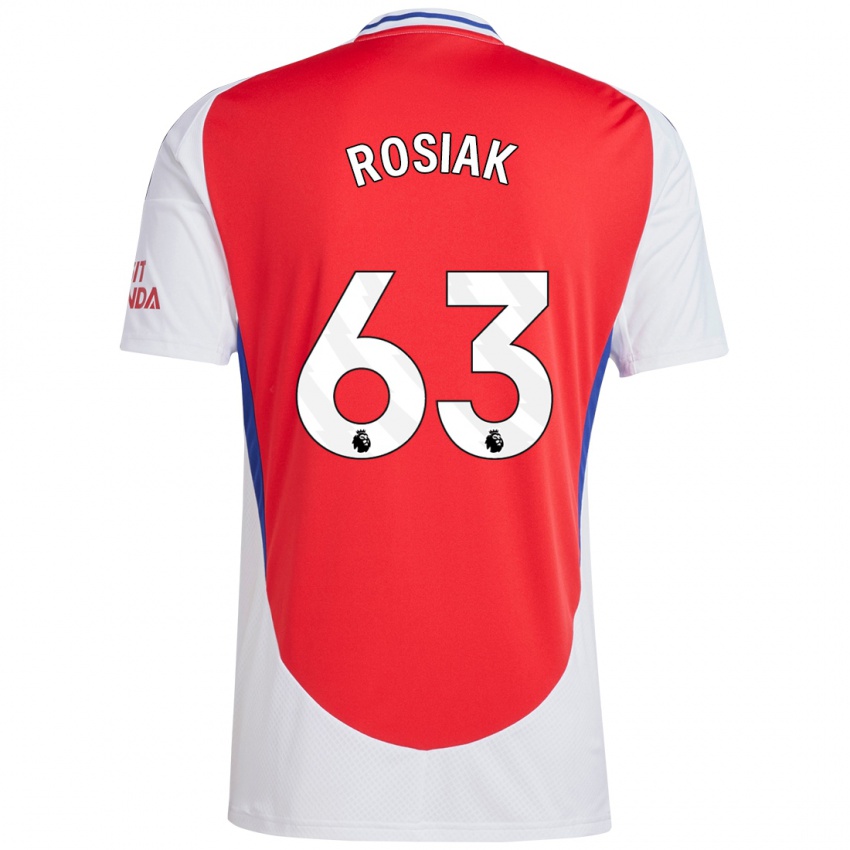 Niño Camiseta Michal Rosiak #63 Rojo Blanco 1ª Equipación 2024/25 La Camisa Perú