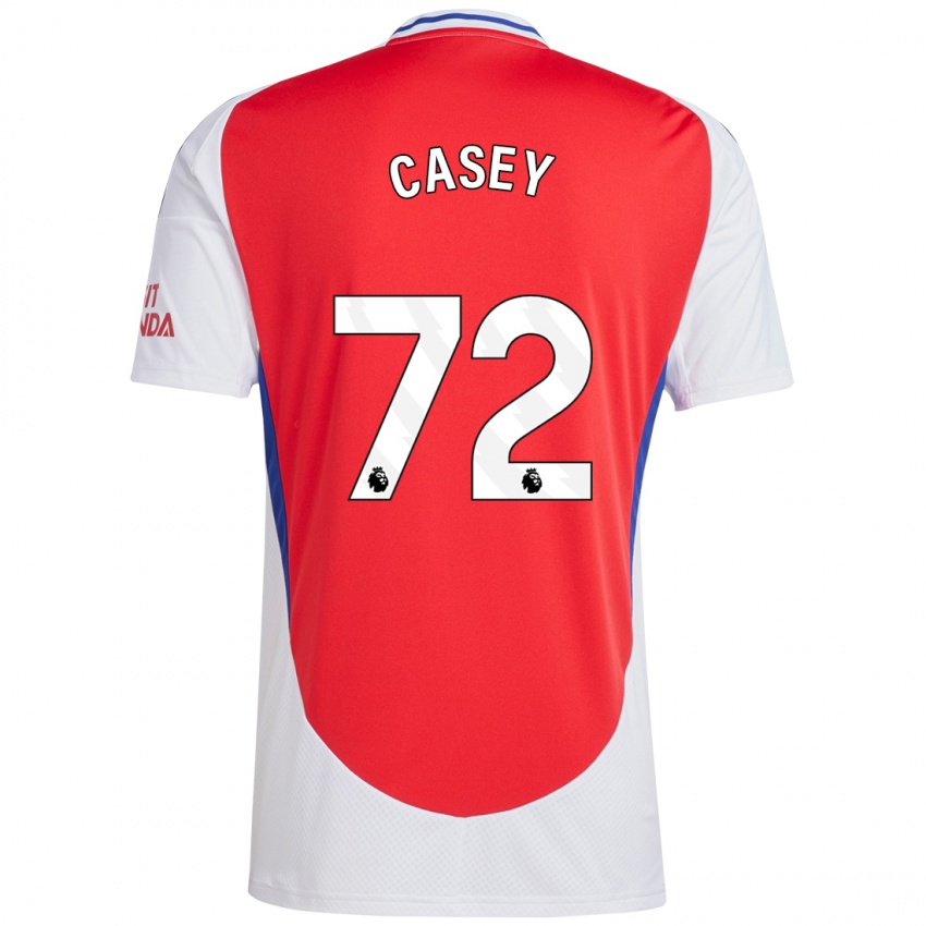 Niño Camiseta Dan Casey #72 Rojo Blanco 1ª Equipación 2024/25 La Camisa Perú