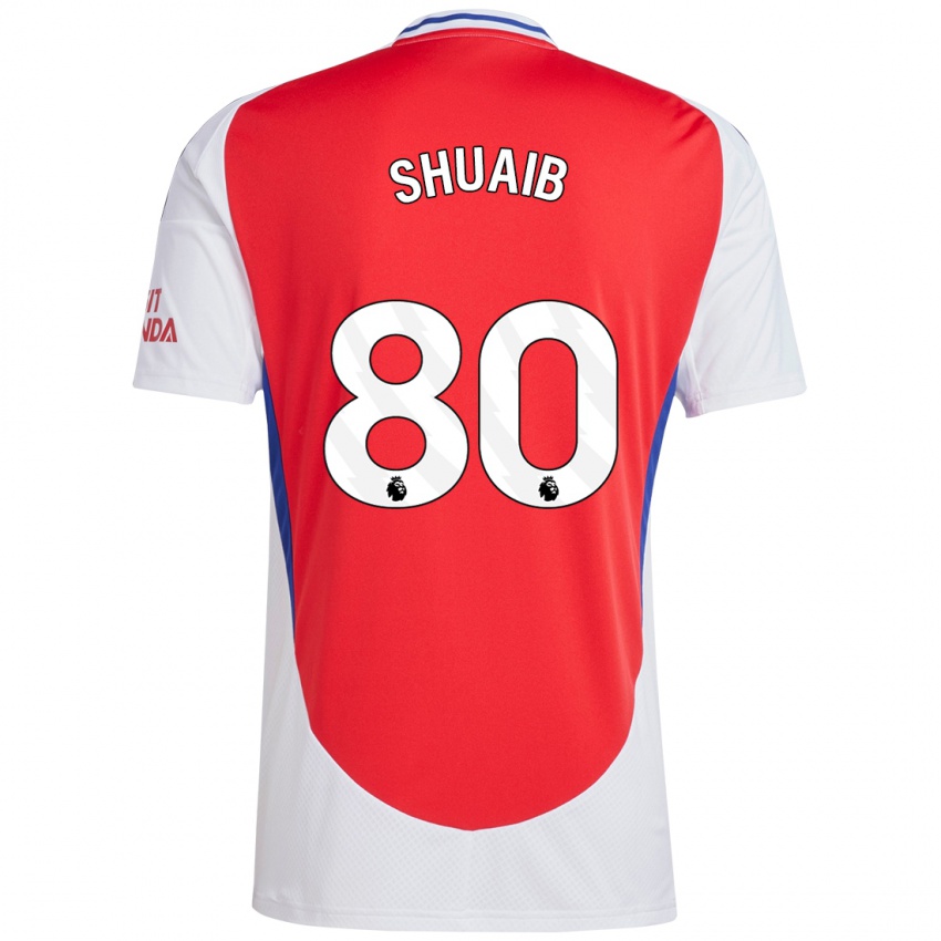 Niño Camiseta Zac Shuaib #80 Rojo Blanco 1ª Equipación 2024/25 La Camisa Perú