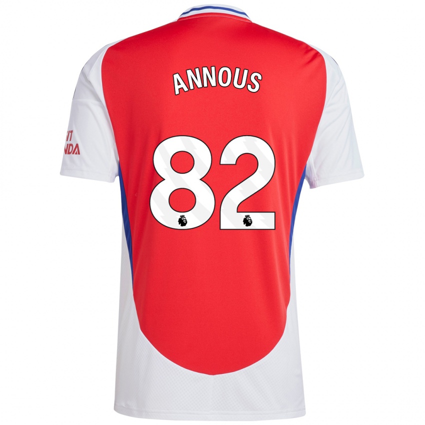 Niño Camiseta Andre Annous #82 Rojo Blanco 1ª Equipación 2024/25 La Camisa Perú