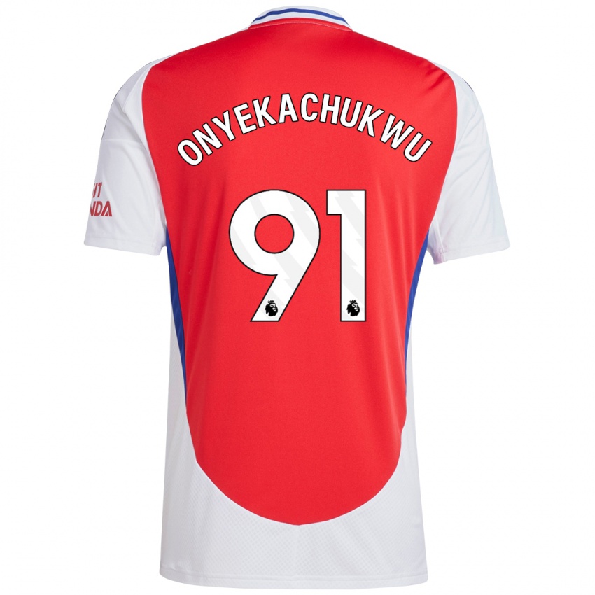 Niño Camiseta Samuel Onyekachukwu #91 Rojo Blanco 1ª Equipación 2024/25 La Camisa Perú