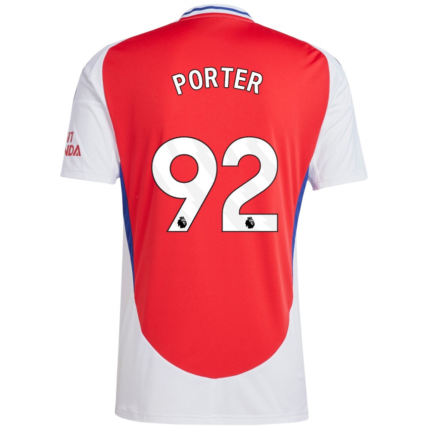 Niño Camiseta Jack Porter #92 Rojo Blanco 1ª Equipación 2024/25 La Camisa Perú