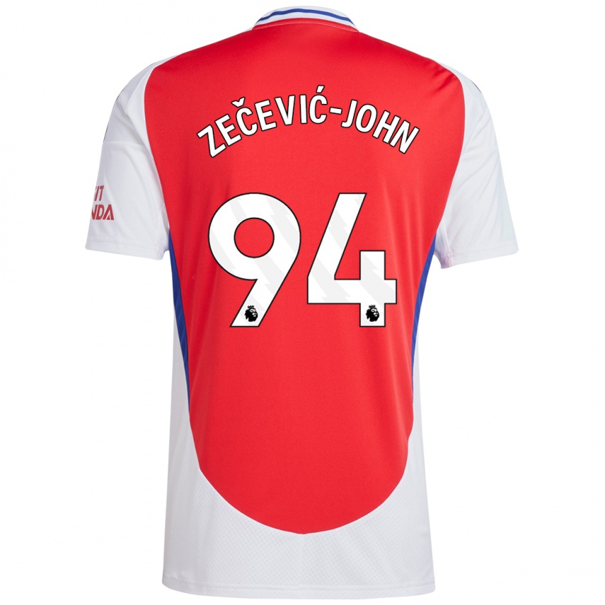 Niño Camiseta Louis Zečević-John #94 Rojo Blanco 1ª Equipación 2024/25 La Camisa Perú