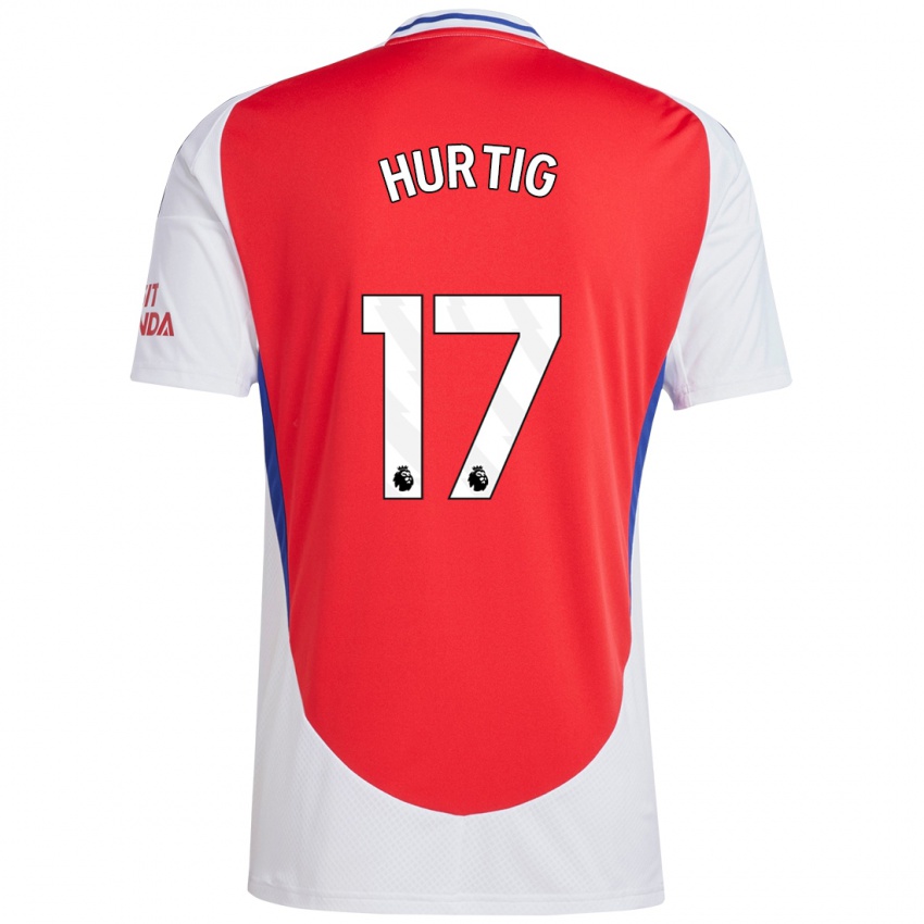 Niño Camiseta Lina Hurtig #17 Rojo Blanco 1ª Equipación 2024/25 La Camisa Perú