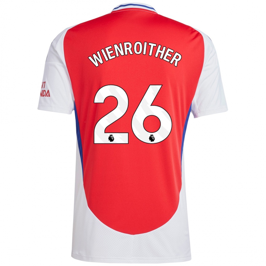 Niño Camiseta Laura Wienroither #26 Rojo Blanco 1ª Equipación 2024/25 La Camisa Perú