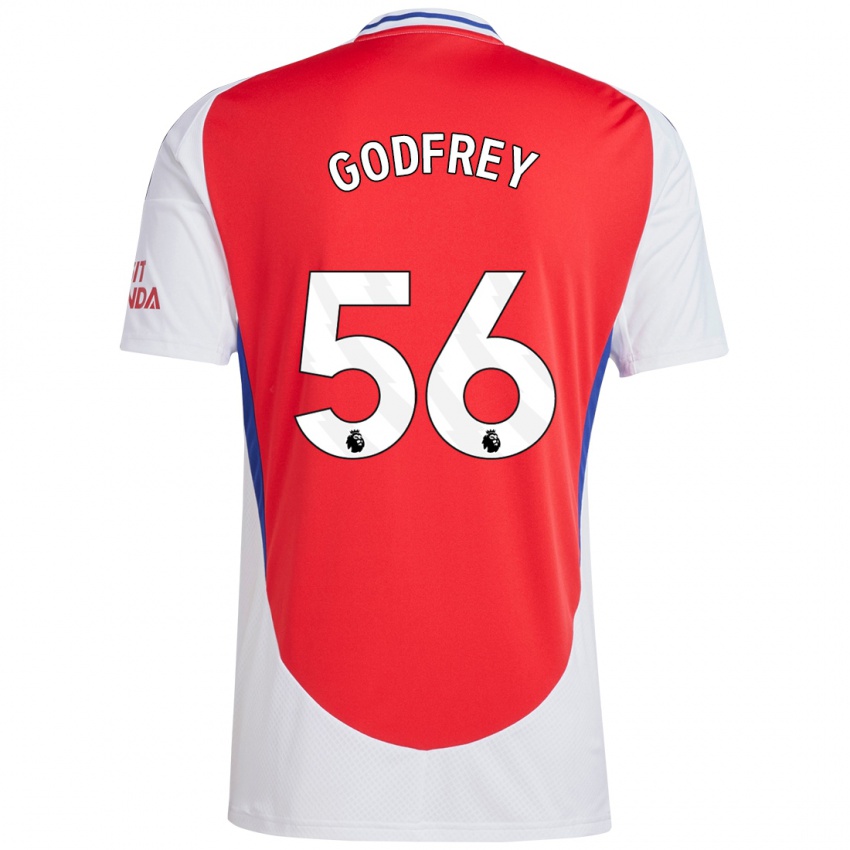 Niño Camiseta Freya Godfrey #56 Rojo Blanco 1ª Equipación 2024/25 La Camisa Perú