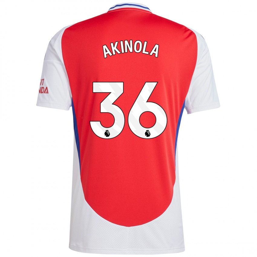 Niño Camiseta Tim Akinola #36 Rojo Blanco 1ª Equipación 2024/25 La Camisa Perú