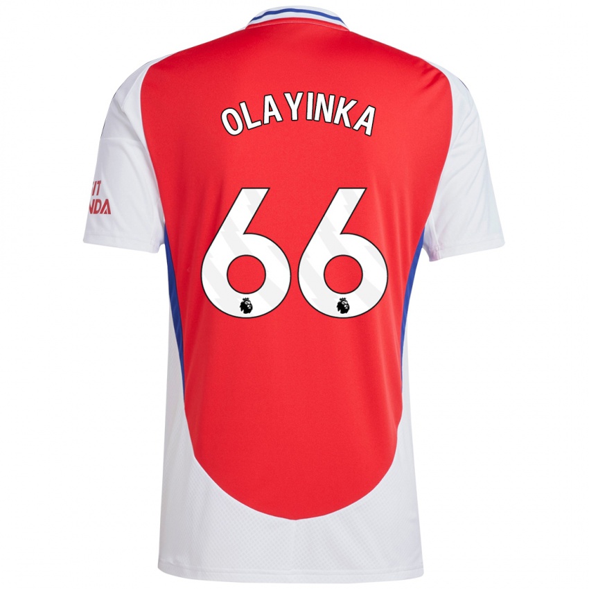 Niño Camiseta James Olayinka #66 Rojo Blanco 1ª Equipación 2024/25 La Camisa Perú