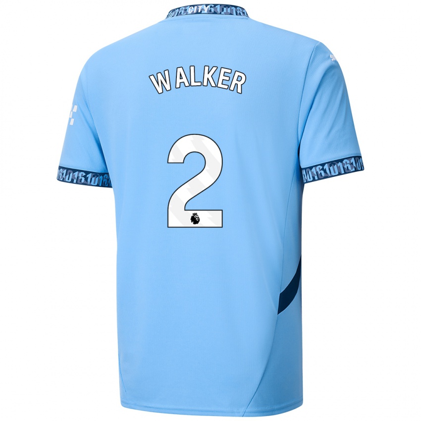 Niño Camiseta Kyle Walker #2 Azul Marino 1ª Equipación 2024/25 La Camisa Perú