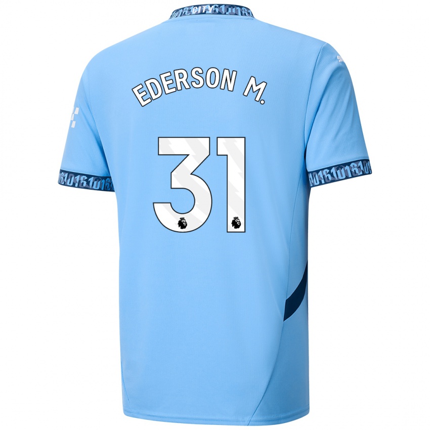 Niño Camiseta Ederson Moraes #31 Azul Marino 1ª Equipación 2024/25 La Camisa Perú