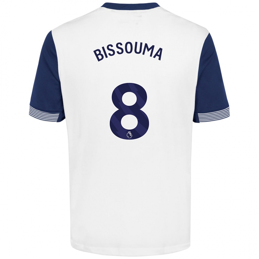 Niño Camiseta Yves Bissouma #8 Blanco Azul 1ª Equipación 2024/25 La Camisa Perú