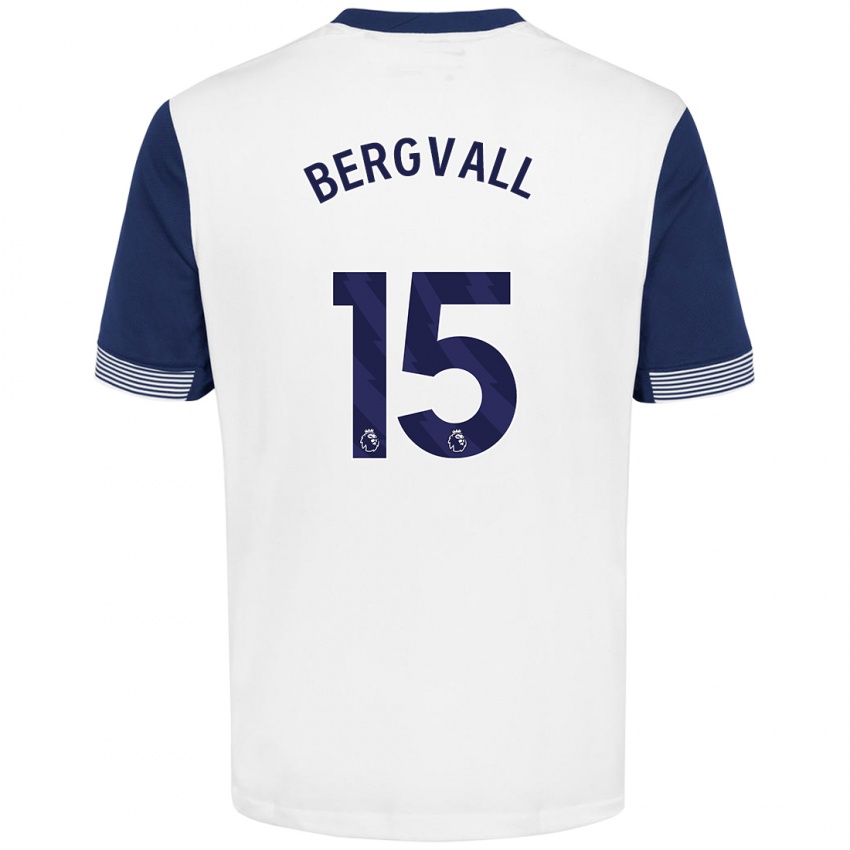 Niño Camiseta Lucas Bergvall #15 Blanco Azul 1ª Equipación 2024/25 La Camisa Perú