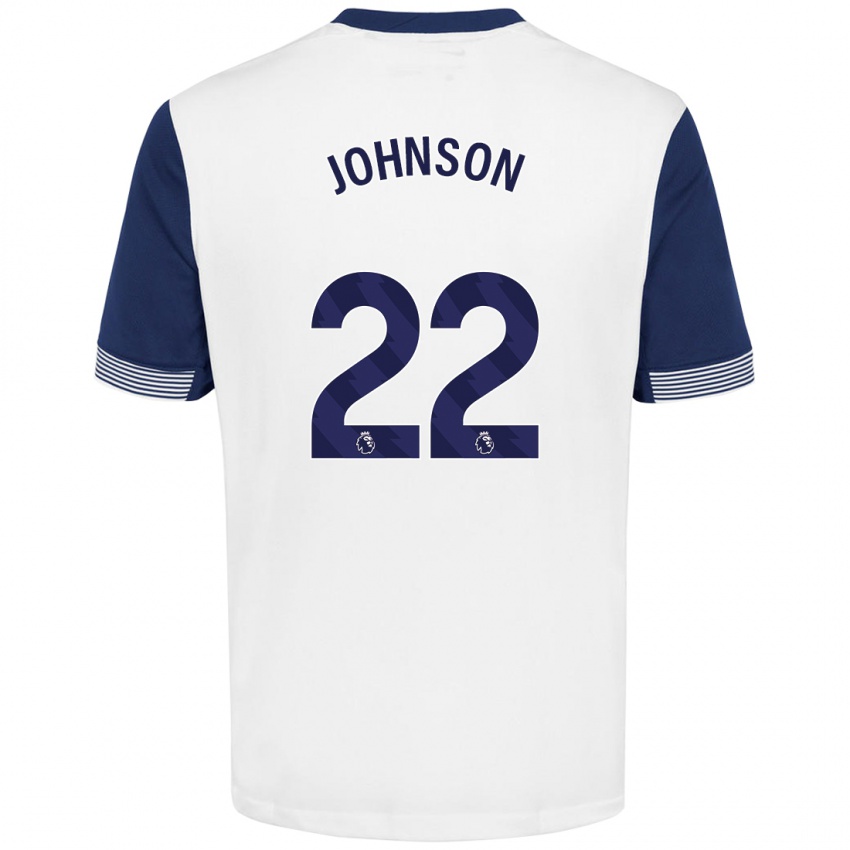 Niño Camiseta Brennan Johnson #22 Blanco Azul 1ª Equipación 2024/25 La Camisa Perú