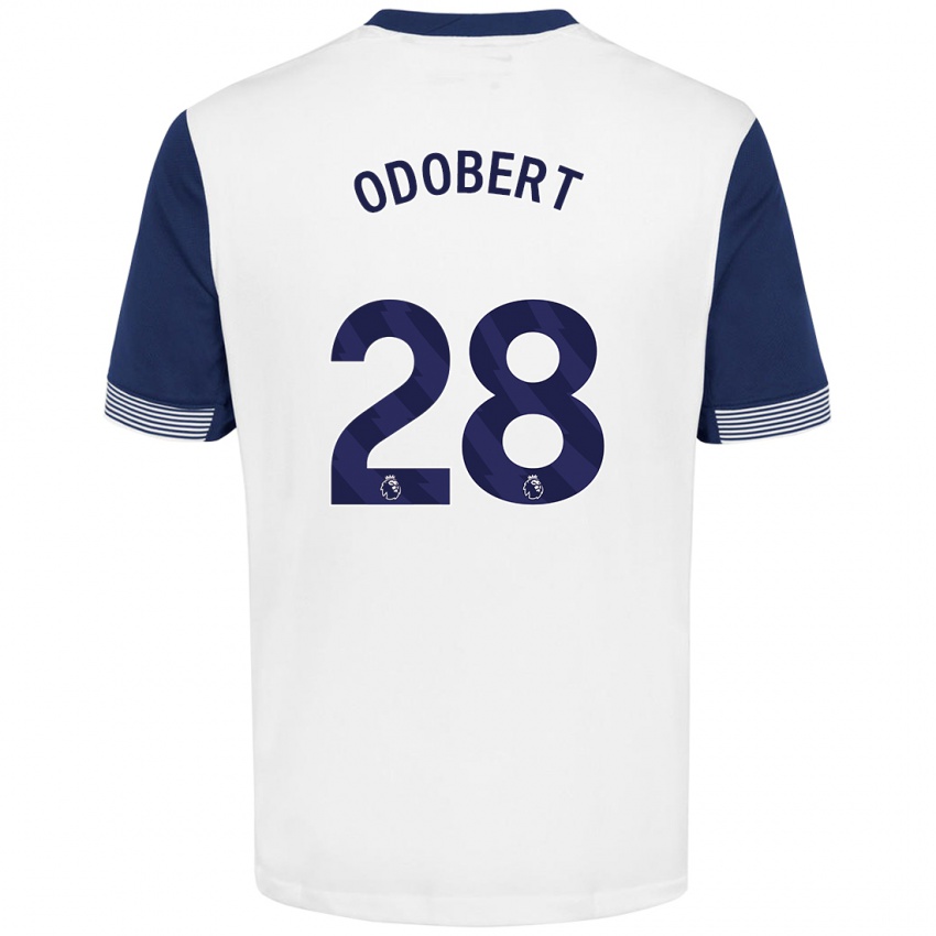 Niño Camiseta Wilson Odobert #28 Blanco Azul 1ª Equipación 2024/25 La Camisa Perú