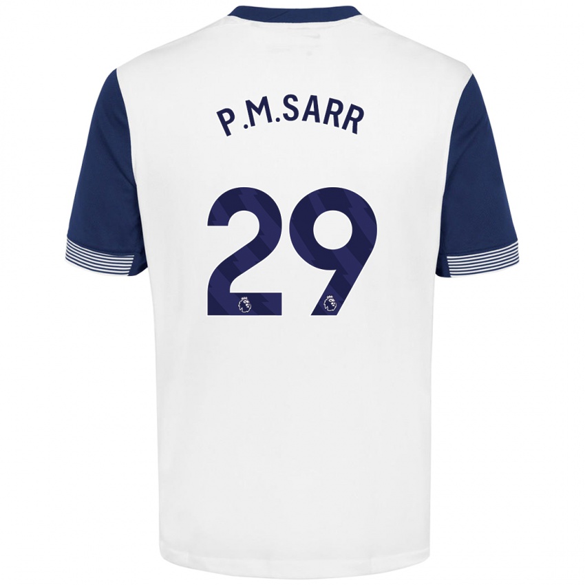 Niño Camiseta Pape Matar Sarr #29 Blanco Azul 1ª Equipación 2024/25 La Camisa Perú