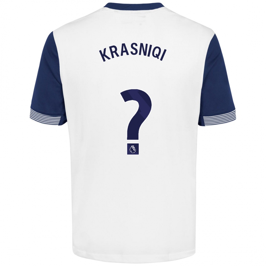 Niño Camiseta Elliot Krasniqi #0 Blanco Azul 1ª Equipación 2024/25 La Camisa Perú