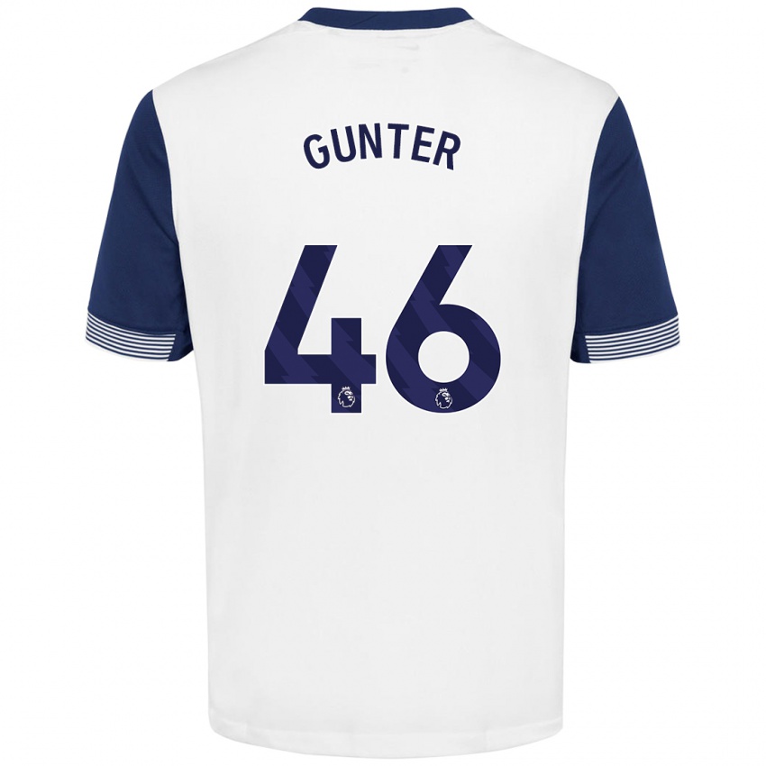 Niño Camiseta Luca Gunter #46 Blanco Azul 1ª Equipación 2024/25 La Camisa Perú