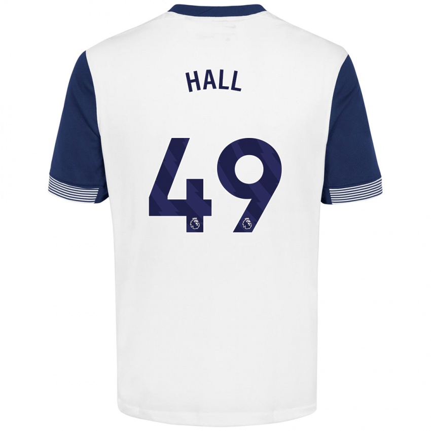 Niño Camiseta Tyrese Hall #49 Blanco Azul 1ª Equipación 2024/25 La Camisa Perú