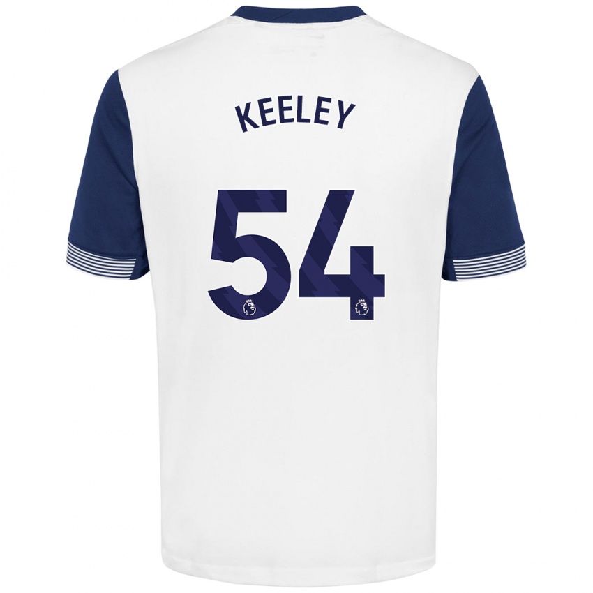 Niño Camiseta Josh Keeley #54 Blanco Azul 1ª Equipación 2024/25 La Camisa Perú