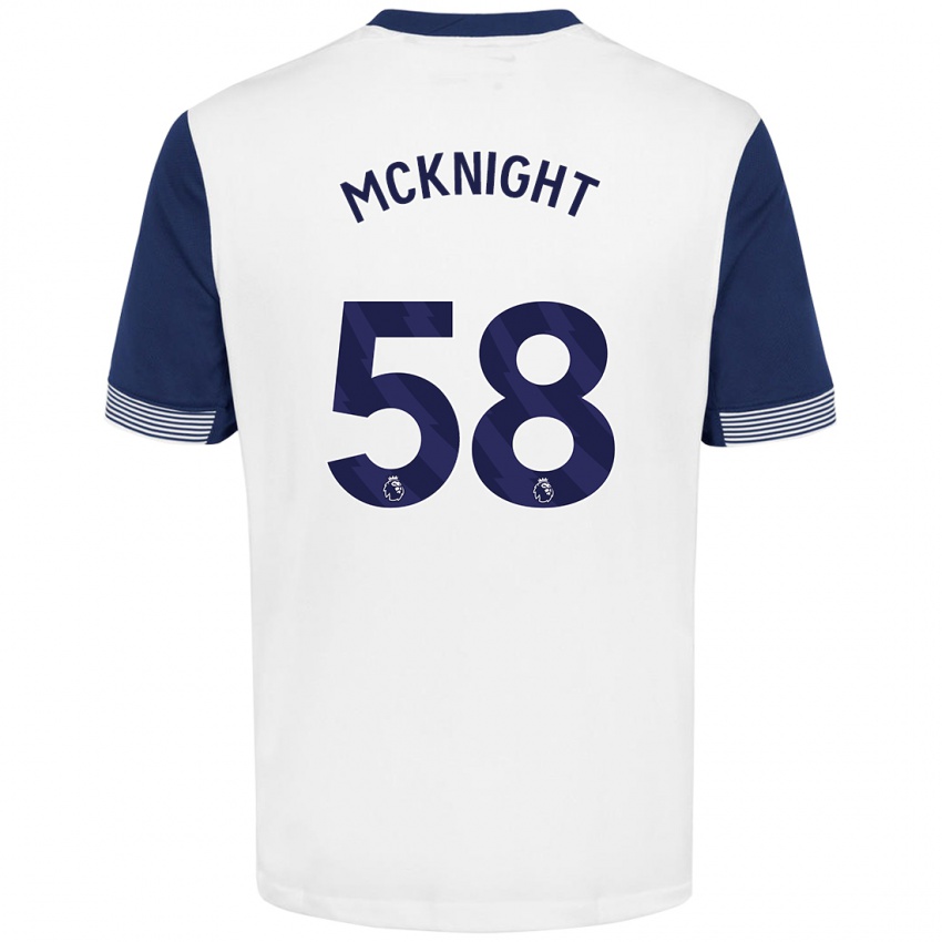 Niño Camiseta Maxwell Mcknight #58 Blanco Azul 1ª Equipación 2024/25 La Camisa Perú