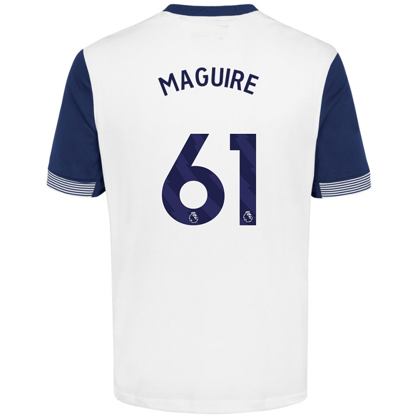 Niño Camiseta Aaron Maguire #61 Blanco Azul 1ª Equipación 2024/25 La Camisa Perú